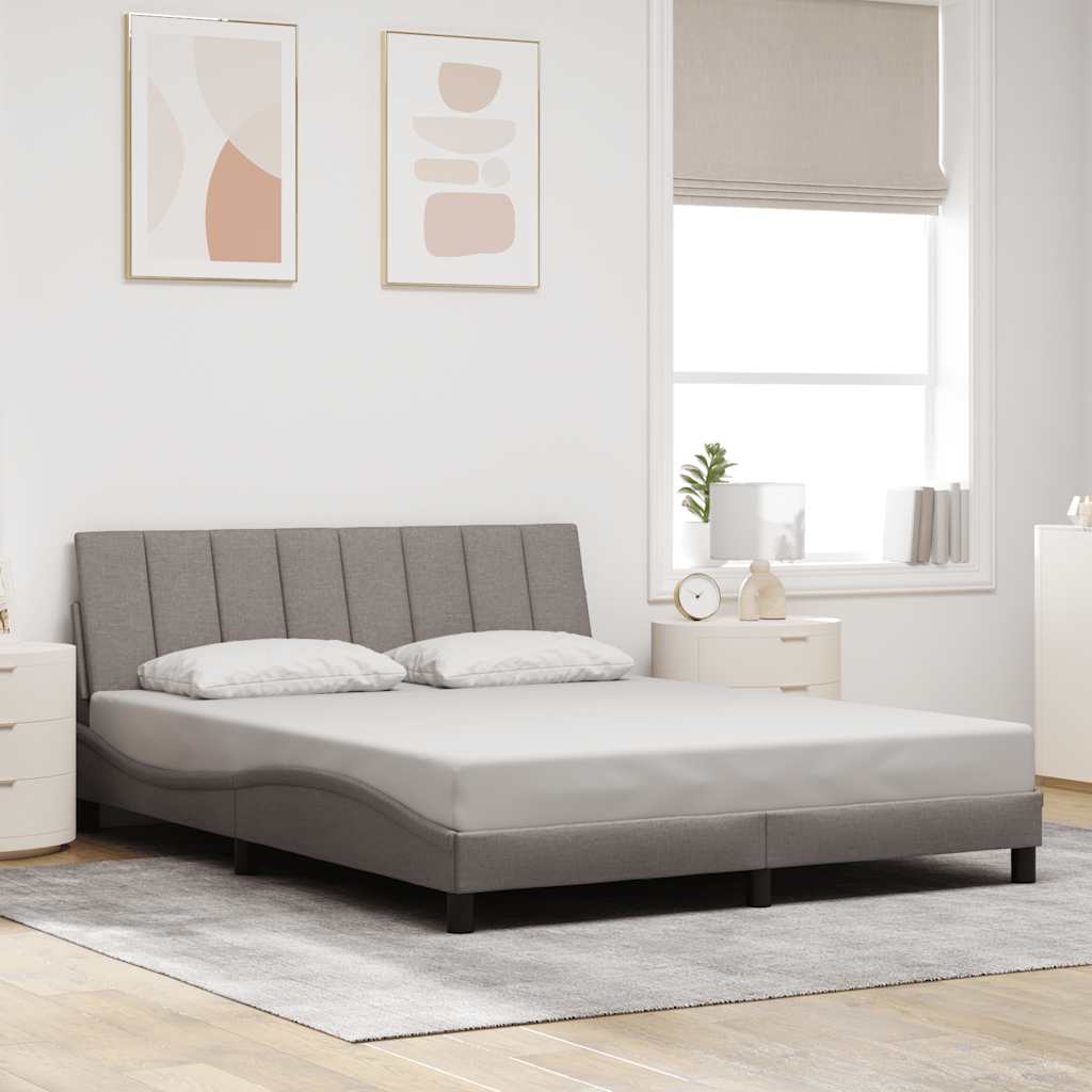 vidaXL Σκελετός Κρεβατιού Χωρίς Στρώμα Hanko Taupe 160x200 εκ. Υφασμάτινο
