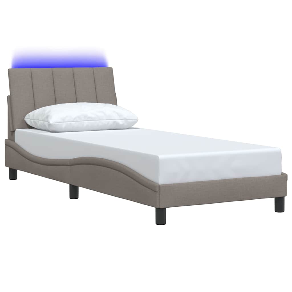 vidaXL Σκελετός Κρεβατιού Χωρίς Στρώμα Hanko Taupe 80x200 εκ. Υφασμάτινο