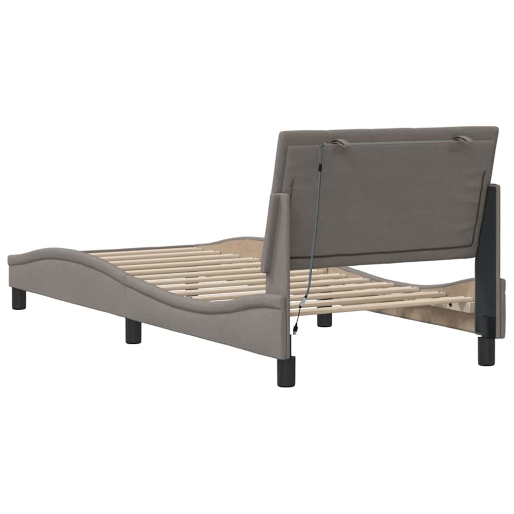 vidaXL Σκελετός Κρεβατιού Χωρίς Στρώμα Hanko Taupe 80x200 εκ. Υφασμάτινο