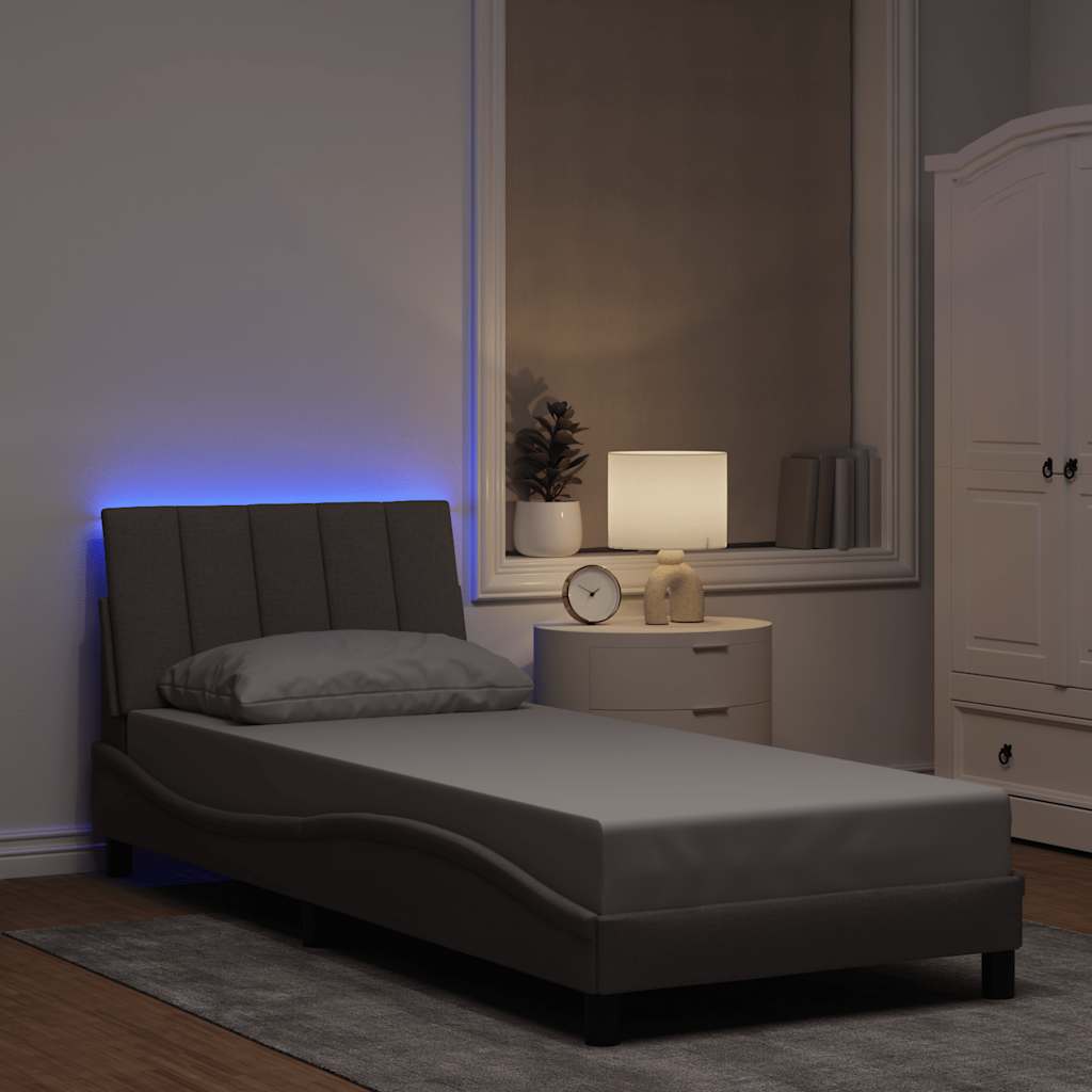 vidaXL Σκελετός Κρεβατιού Χωρίς Στρώμα Hanko Taupe 80x200 εκ. Υφασμάτινο