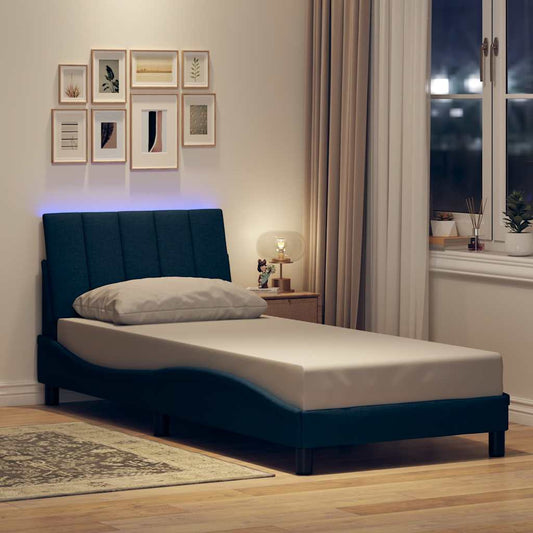vidaXL Σκελετός Κρεβατιού Χωρίς Στρώμα Hanko Μπλε 80x200 εκ. Υφασμάτινο