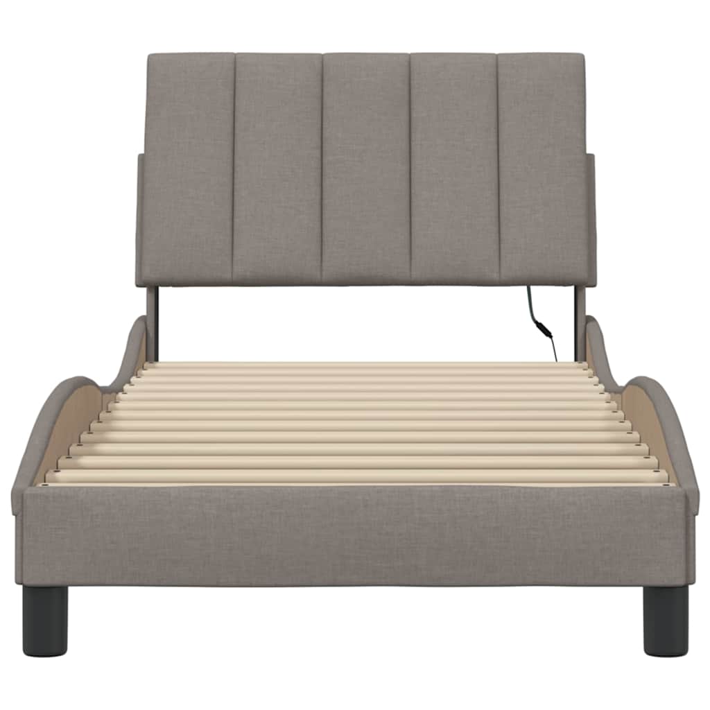 vidaXL Σκελετός Κρεβατιού Χωρίς Στρώμα Hanko Taupe 90x190 εκ. Υφασμάτινο