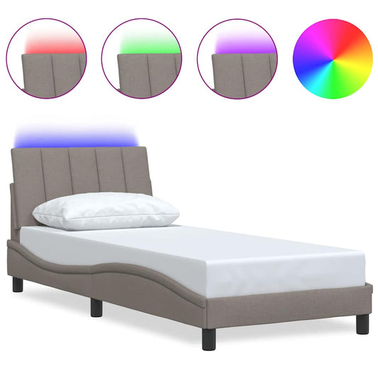 vidaXL Σκελετός Κρεβατιού Χωρίς Στρώμα Hanko Taupe 90x200 εκ. Υφασμάτινο