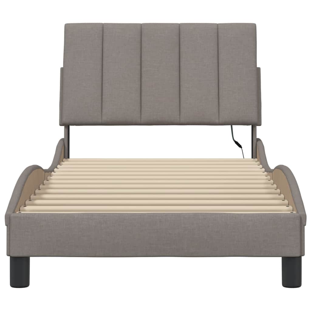 vidaXL Σκελετός Κρεβατιού Χωρίς Στρώμα Hanko Taupe 90x200 εκ. Υφασμάτινο