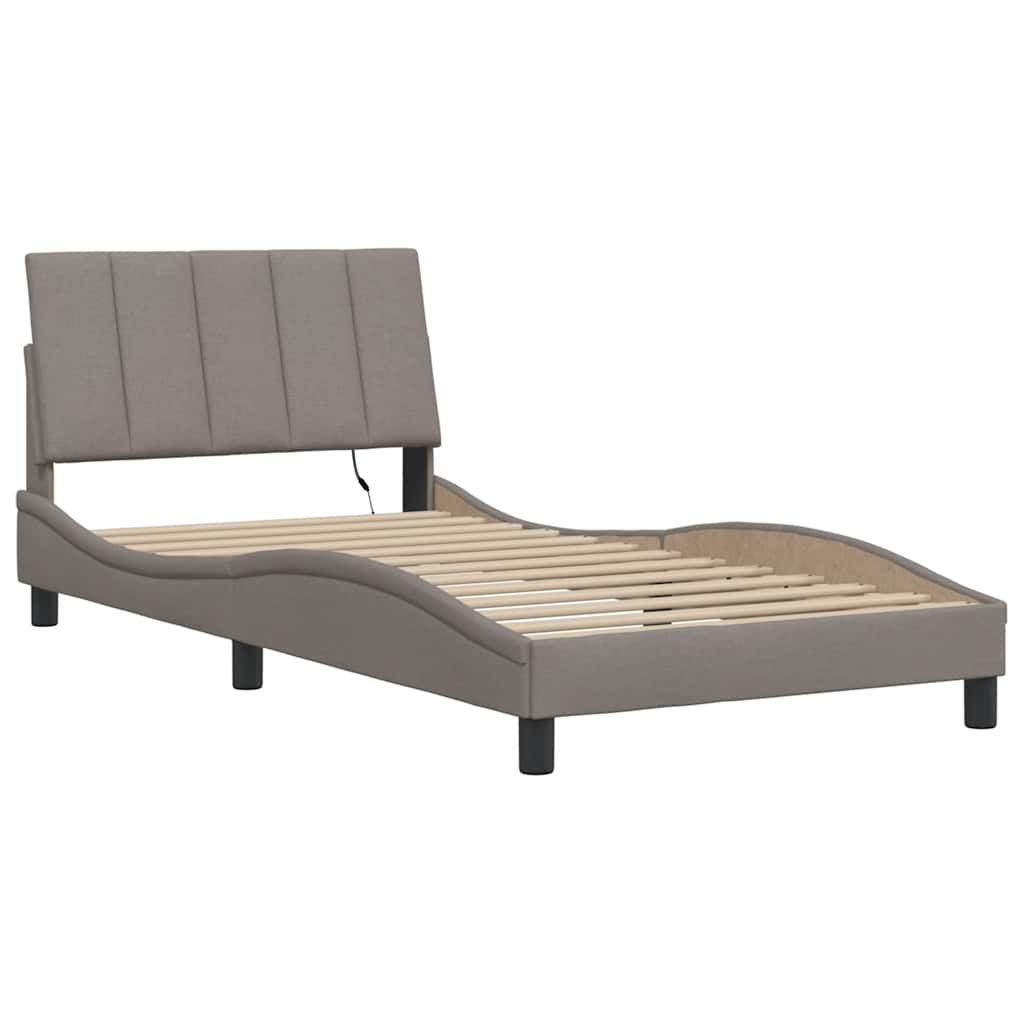 vidaXL Σκελετός Κρεβατιού Χωρίς Στρώμα Hanko Taupe 100 x 200 εκ. Υφασμάτινο