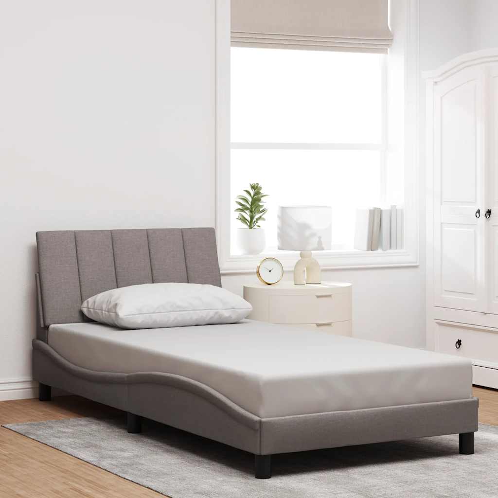 vidaXL Σκελετός Κρεβατιού Χωρίς Στρώμα Hanko Taupe 100 x 200 εκ. Υφασμάτινο