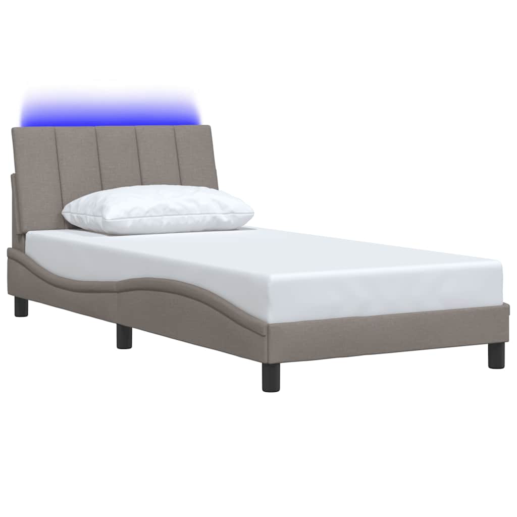vidaXL Σκελετός Κρεβατιού Χωρίς Στρώμα Hanko Taupe 100 x 200 εκ. Υφασμάτινο