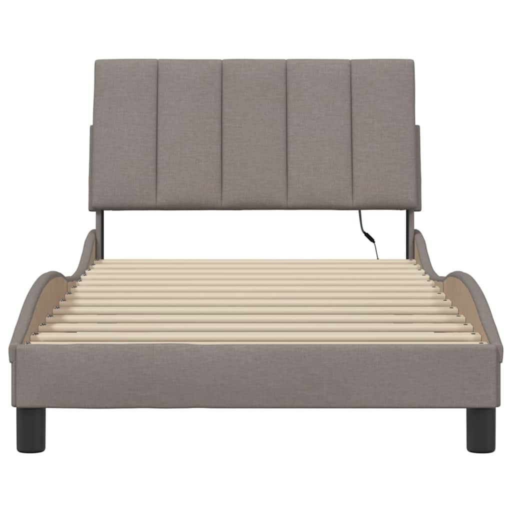 vidaXL Σκελετός Κρεβατιού Χωρίς Στρώμα Hanko Taupe 100 x 200 εκ. Υφασμάτινο