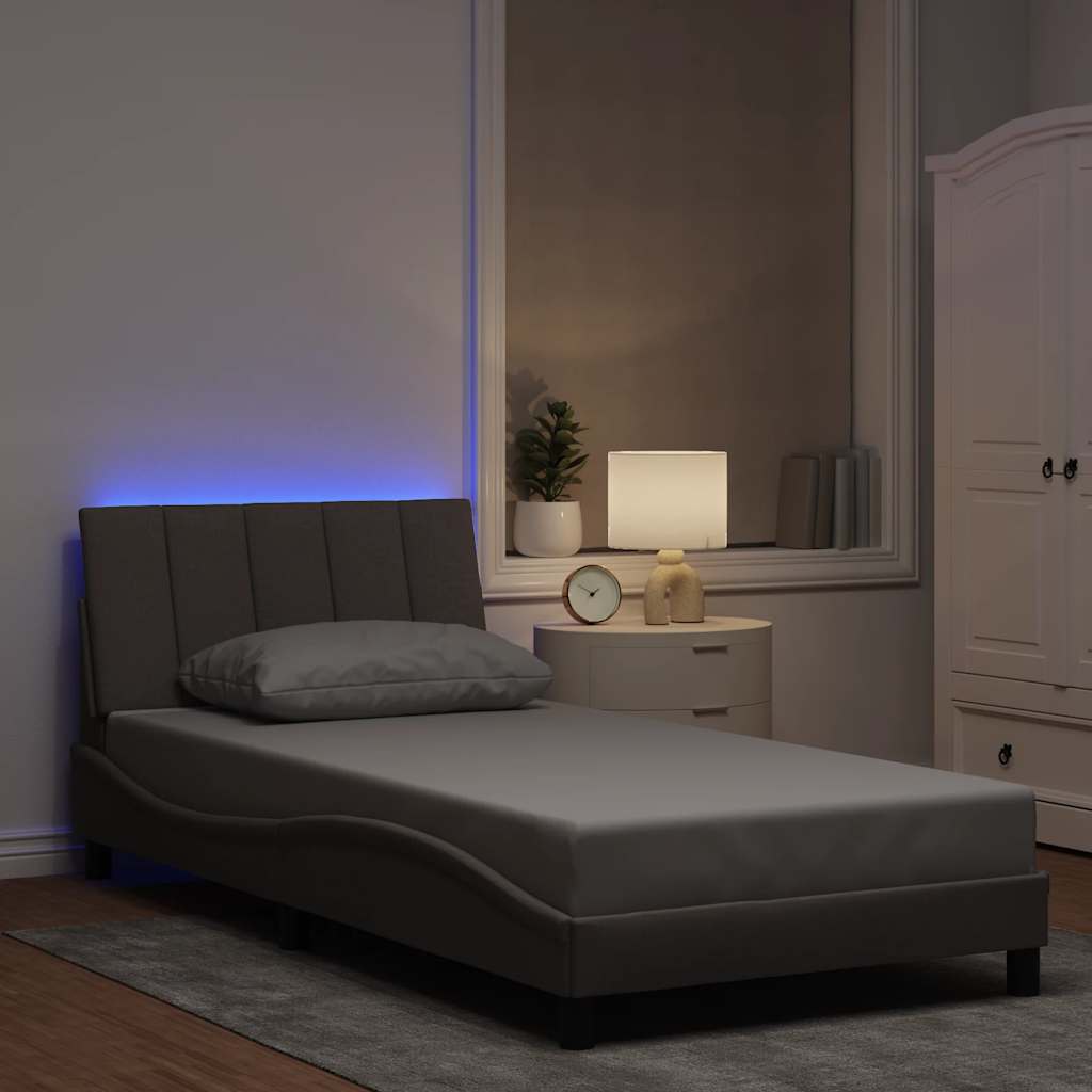 vidaXL Σκελετός Κρεβατιού Χωρίς Στρώμα Hanko Taupe 100 x 200 εκ. Υφασμάτινο