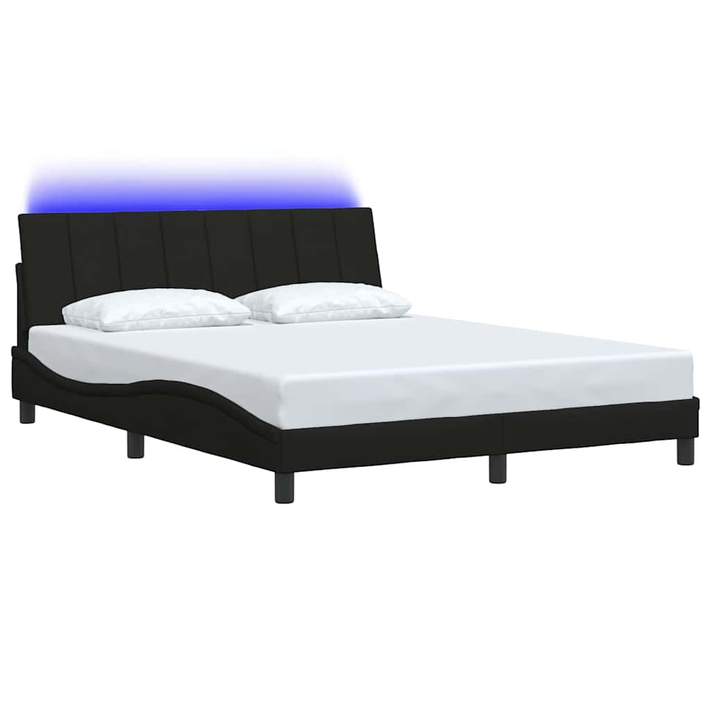 vidaXL Σκελετός Κρεβατιού Χωρίς Στρώμα Μαύρο 160x200 εκ.Υφασμάτινο