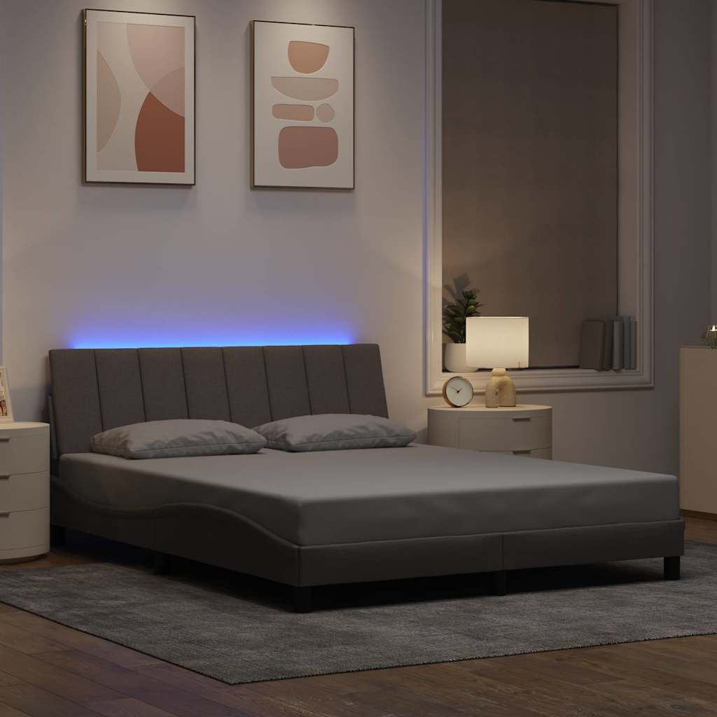 vidaXL Σκελετός Κρεβατιού Χωρίς Στρώμα Hanko Taupe 160x200 εκ. Υφασμάτινο
