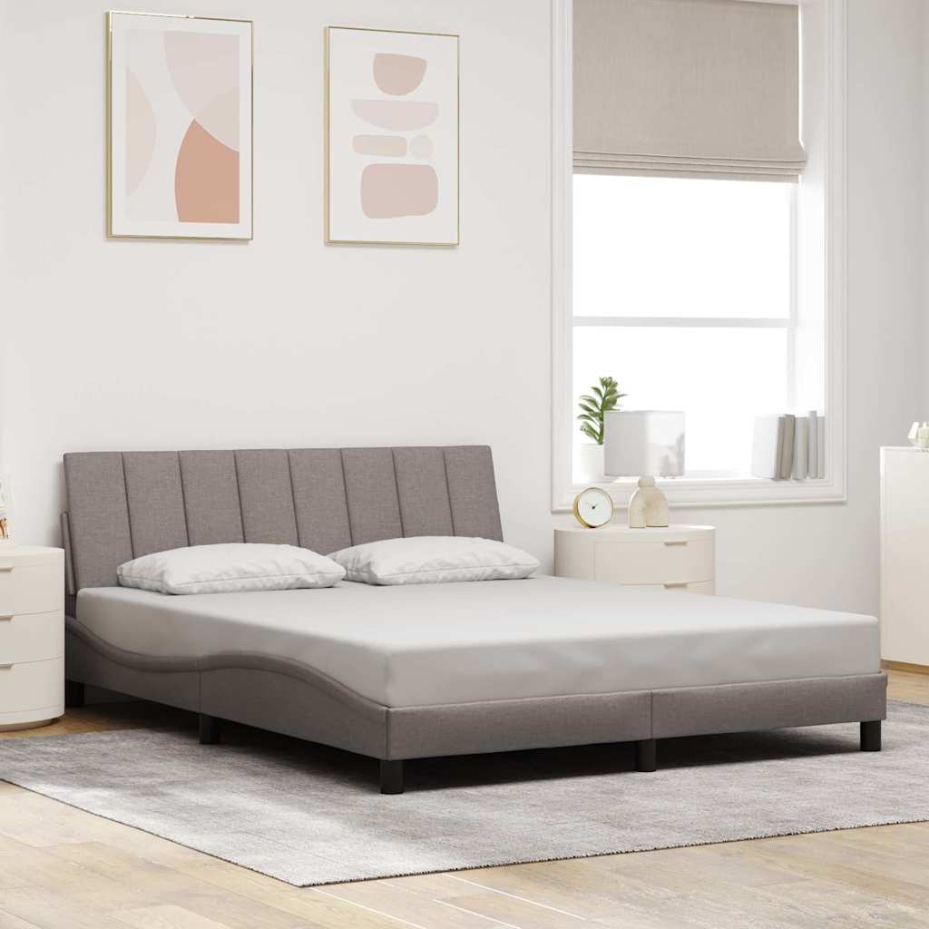 vidaXL Σκελετός Κρεβατιού Χωρίς Στρώμα Hanko Taupe 160x200 εκ. Υφασμάτινο