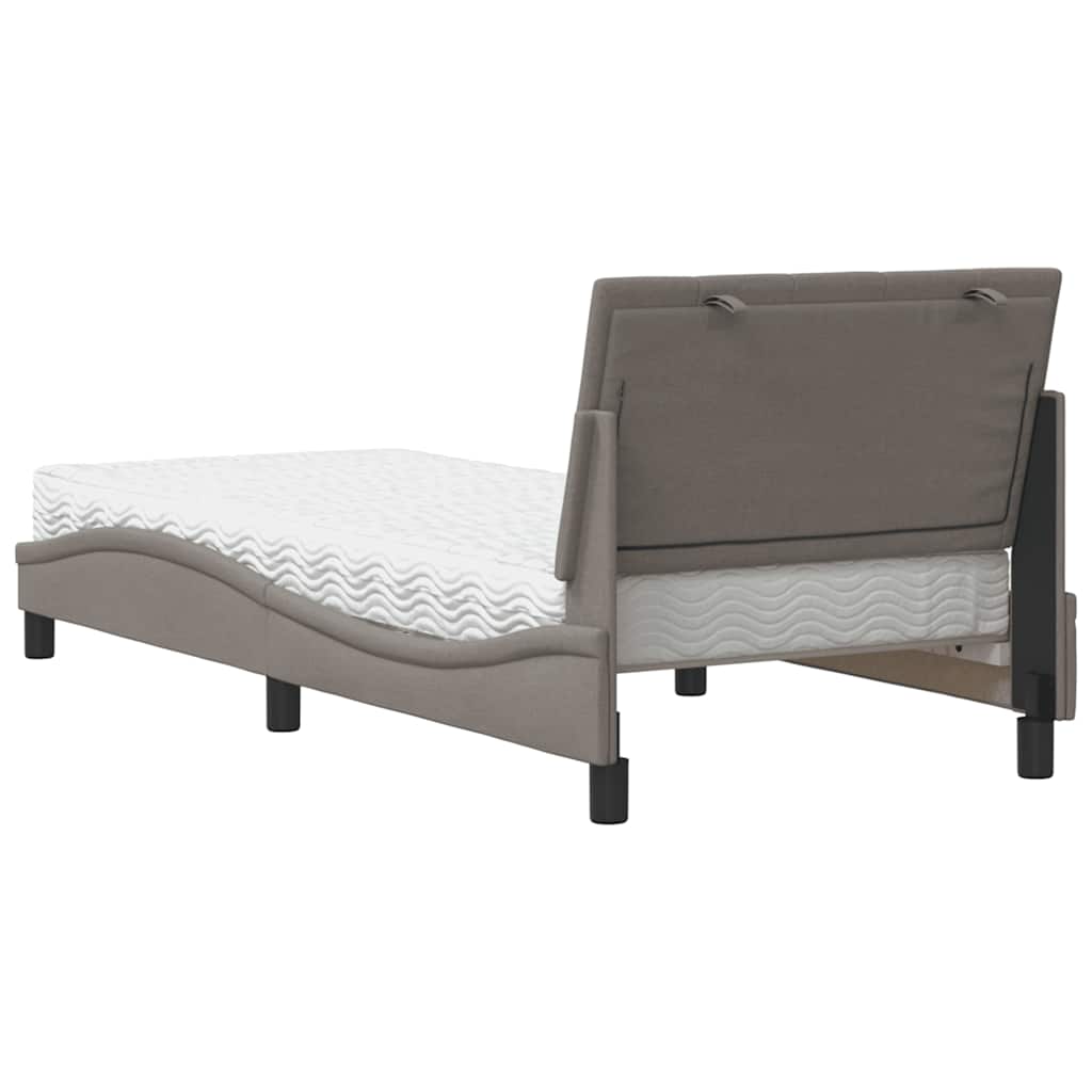 vidaXL Κρεβάτι με Στρώμα Hanko Taupe 80x200 εκ. Υφασμάτινο