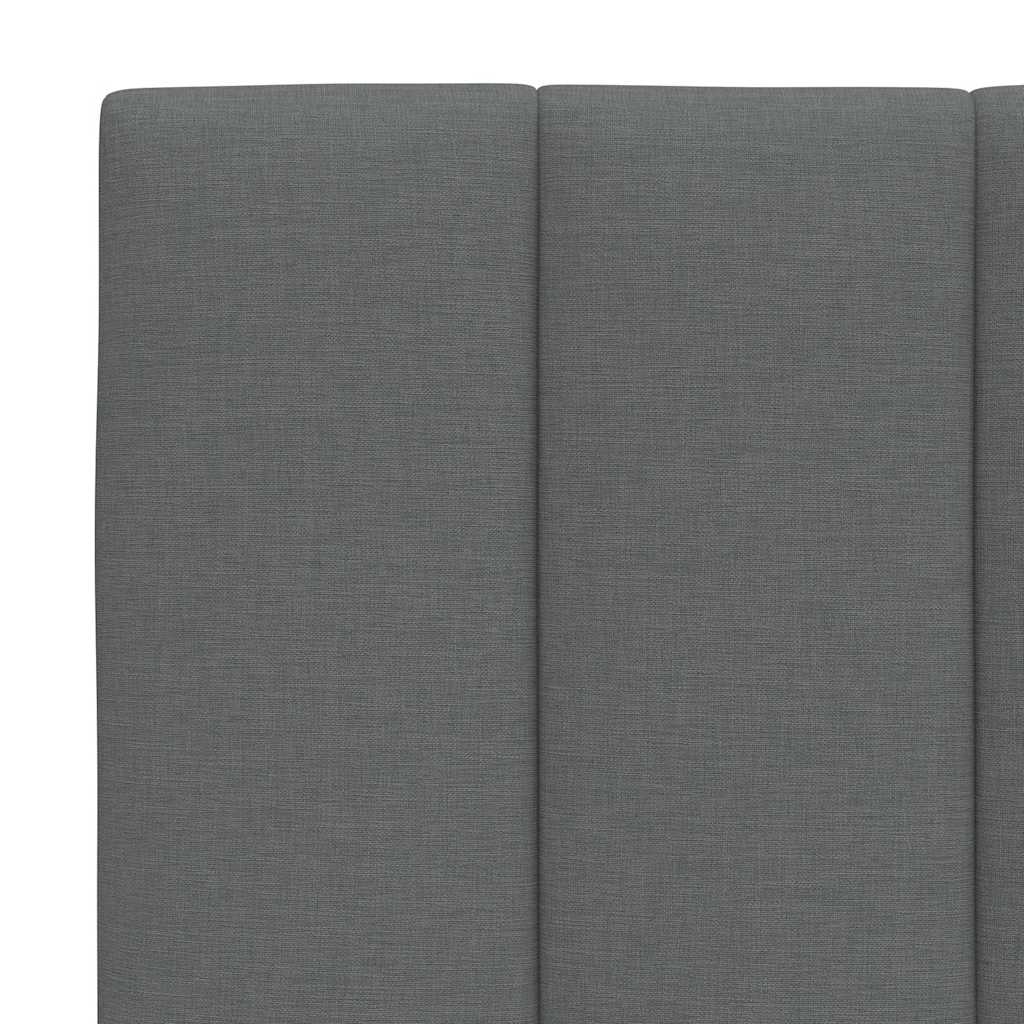 vidaXL Κρεβάτι με Στρώμα Hanko Σκούρο Γκρι 120x200 εκ. Υφασμάτινο