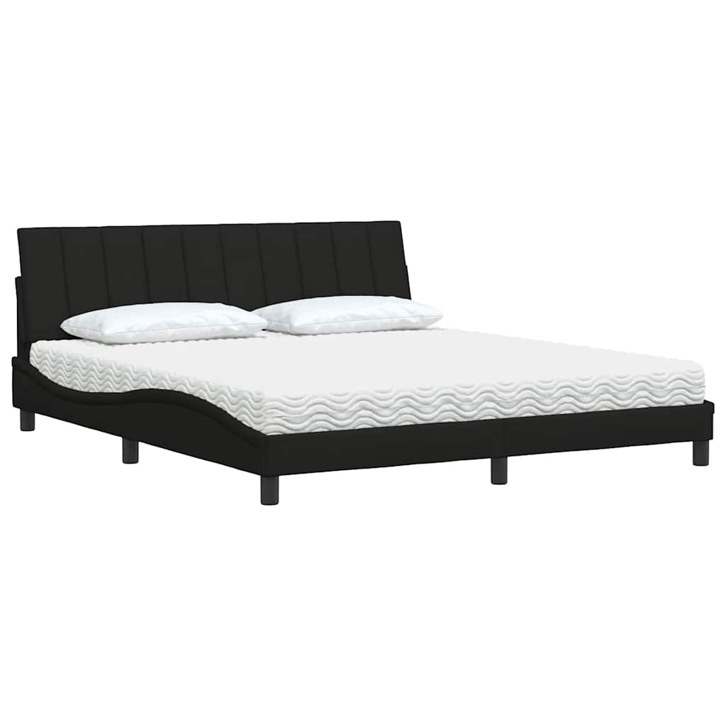 vidaXL Κρεβάτι Μαύρο 180x200 εκ. Υφασμάτινο