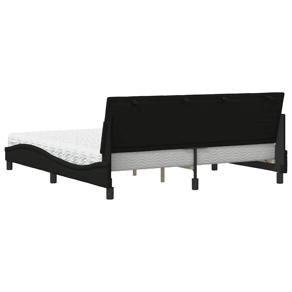 vidaXL Κρεβάτι Μαύρο 180x200 εκ. Υφασμάτινο
