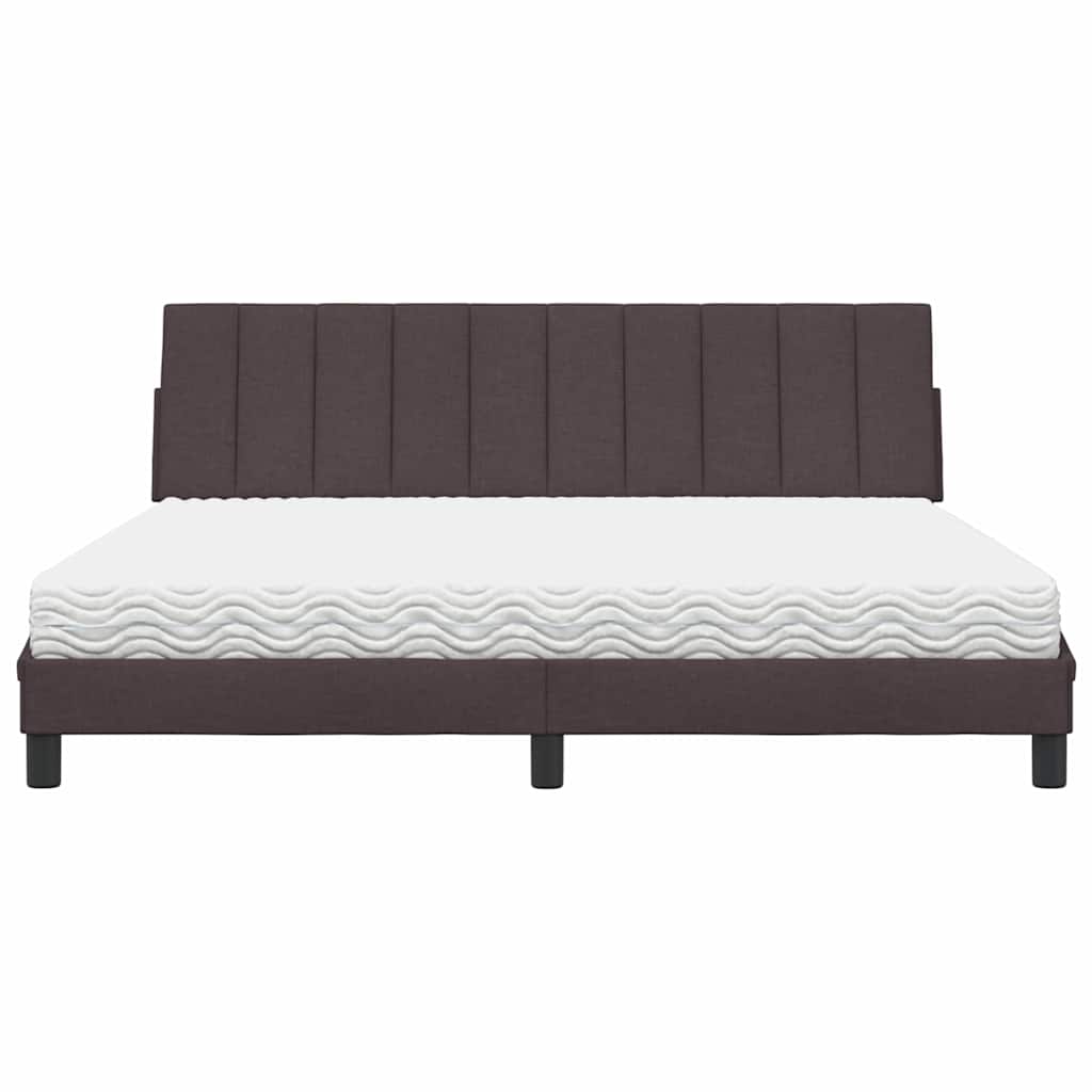 vidaXL Κρεβάτι με Στρώμα Hanko Σκούρο Καφέ 180x200 εκ Υφασμάτινο