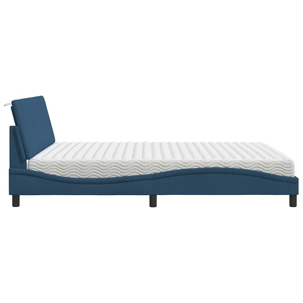 vidaXL Κρεβάτι με Στρώμα Hanko Μπλε 180x200 εκ. Υφασμάτινο