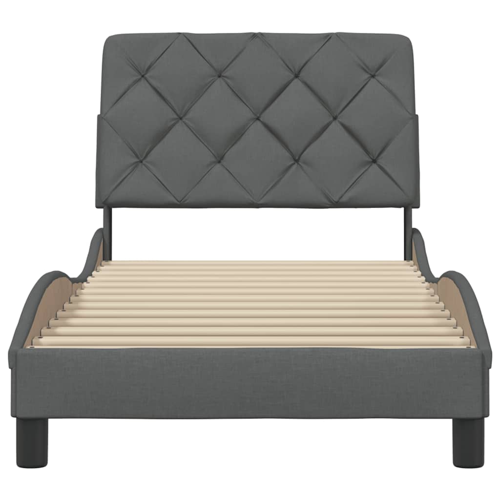 vidaXL Σκελετός Κρεβατιού Χωρίς Στρώμα Σκ. Γκρι 80x200 εκ. Υφασμάτινο