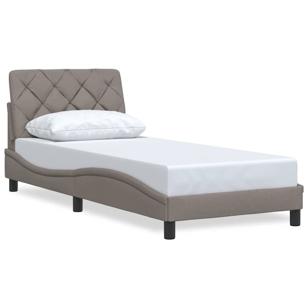 vidaXL Σκελετός Κρεβατιού Χωρίς Στρώμα Taupe 90x190 εκ. Υφασμάτινο