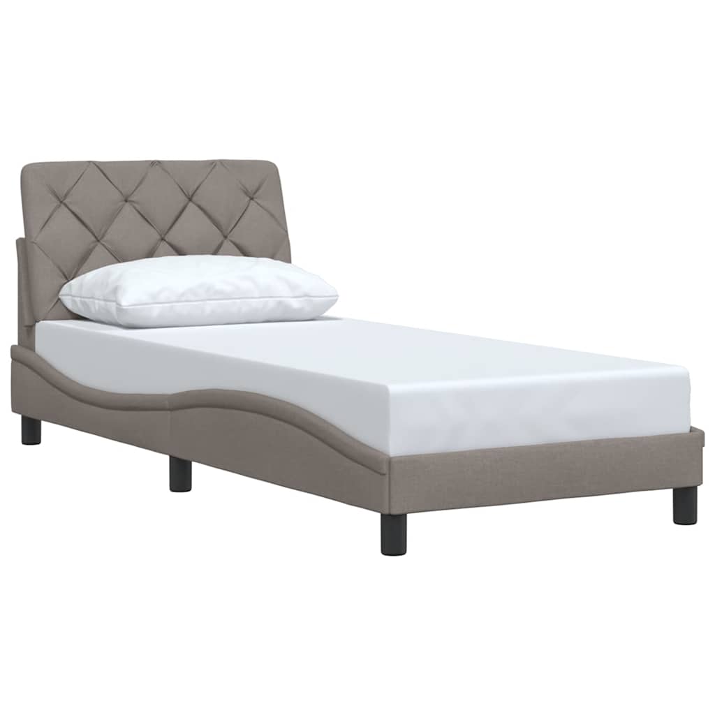 vidaXL Σκελετός Κρεβατιού Χωρίς Στρώμα Taupe 90x200 εκ. Υφασμάτινο