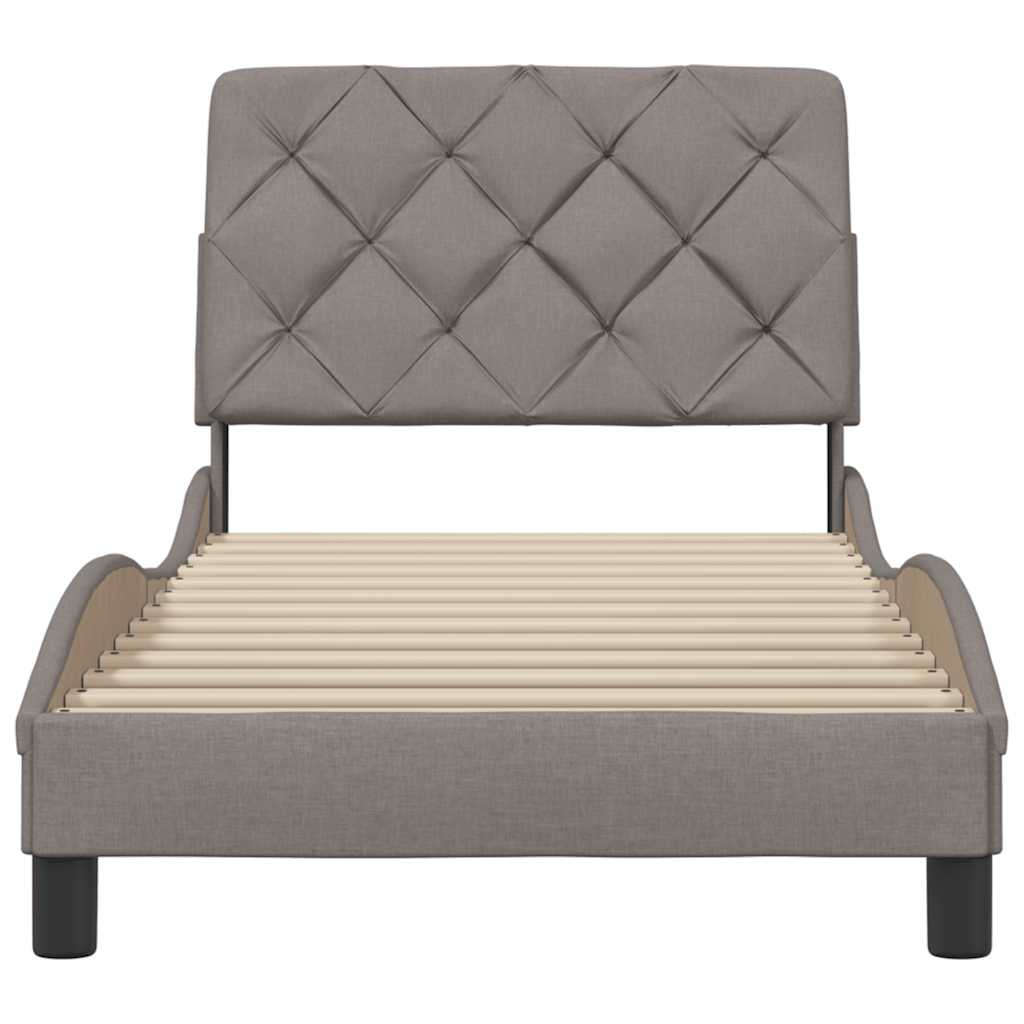 vidaXL Σκελετός Κρεβατιού Χωρίς Στρώμα Taupe 90x200 εκ. Υφασμάτινο