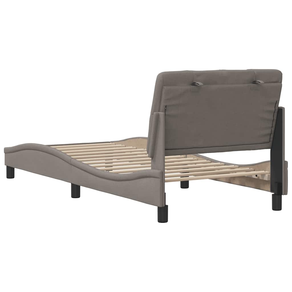 vidaXL Σκελετός Κρεβατιού Χωρίς Στρώμα Taupe 90x200 εκ. Υφασμάτινο