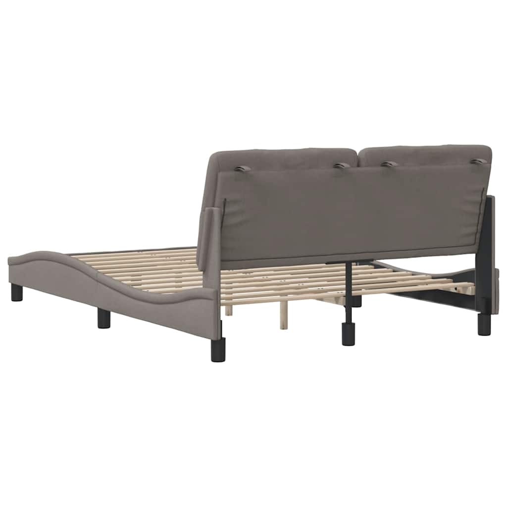 vidaXL Σκελετός Κρεβατιού Χωρίς Στρώμα Taupe 140x190 εκ. Υφασμάτινο