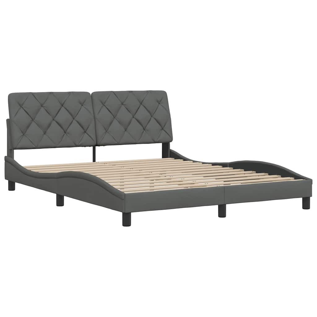 vidaXL Σκελετός Κρεβατιού Χωρίς Στρώμα Σκ. Γκρι 160x200 εκ.Υφασμάτινο