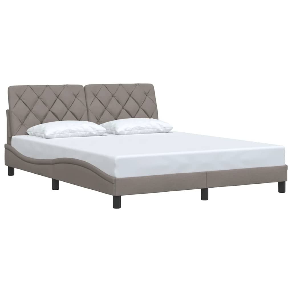 vidaXL Σκελετός Κρεβατιού Χωρίς Στρώμα Taupe 160x200 εκ. Υφασμάτινο