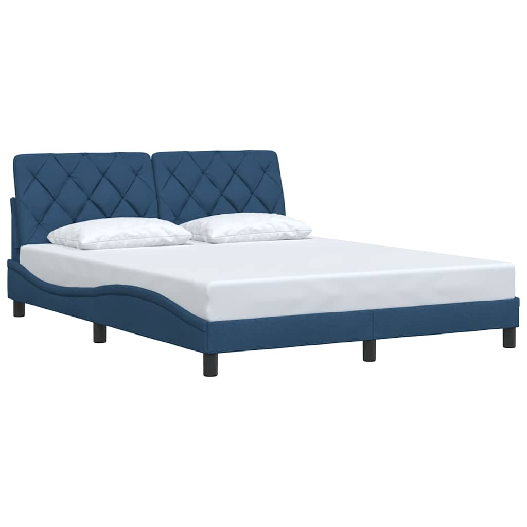 vidaXL Σκελετός Κρεβατιού Χωρίς Στρώμα Μπλε 160x200 εκ.Υφασμάτινο