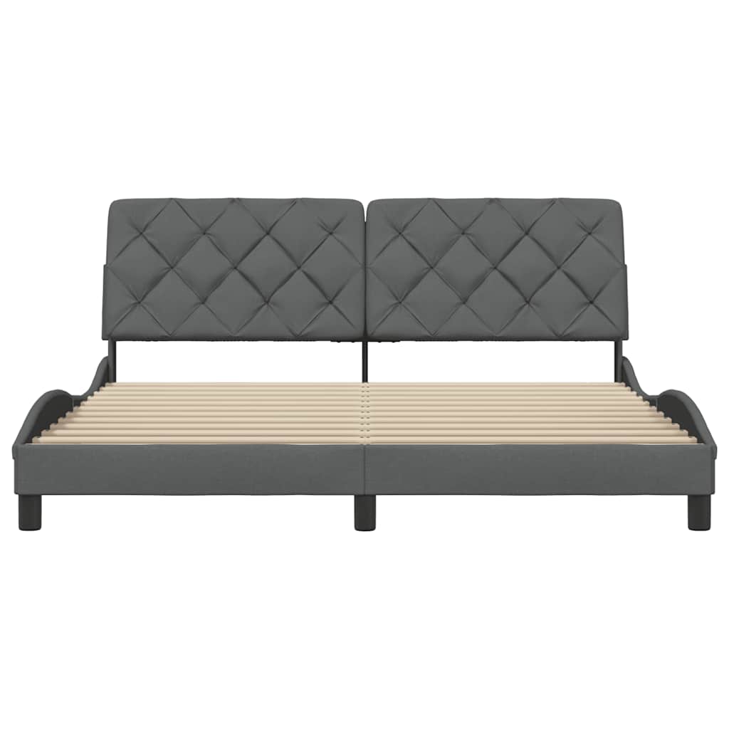 vidaXL Σκελετός Κρεβατιού Χωρίς Στρώμα Σκ. Γκρι 180x200 εκ.Υφασμάτινο
