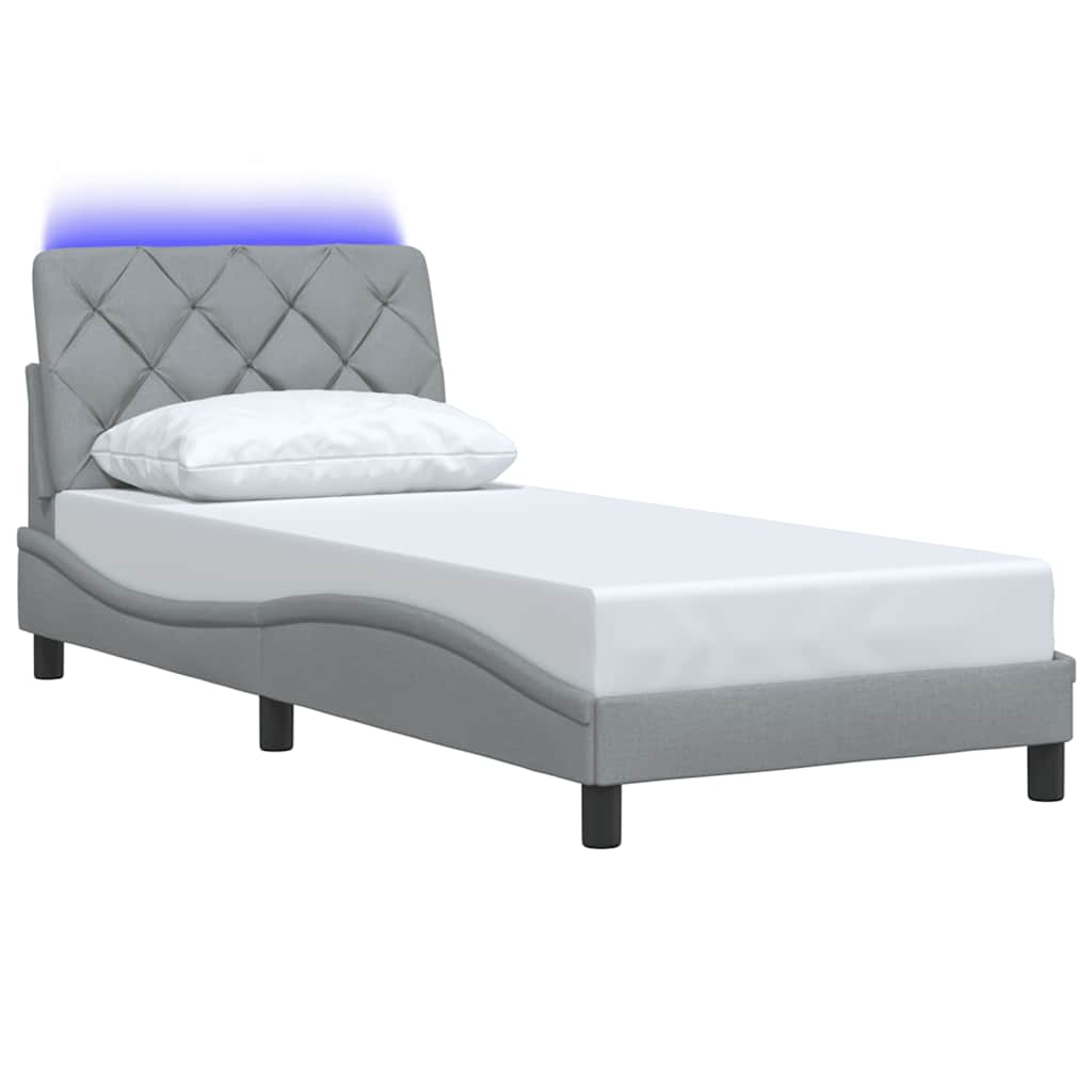 vidaXL Σκελετός Κρεβατιού με LED Χωρίς Στρώμα Αν. Γκρι 80x200 εκ.