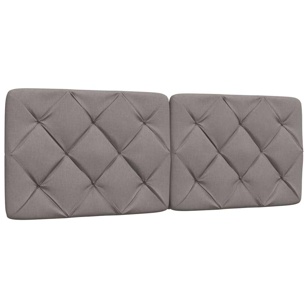 vidaXL Πλαίσιο κρεβατιού με LED χωρίς στρώμα Taupe 140x190 cm Ύφασμα