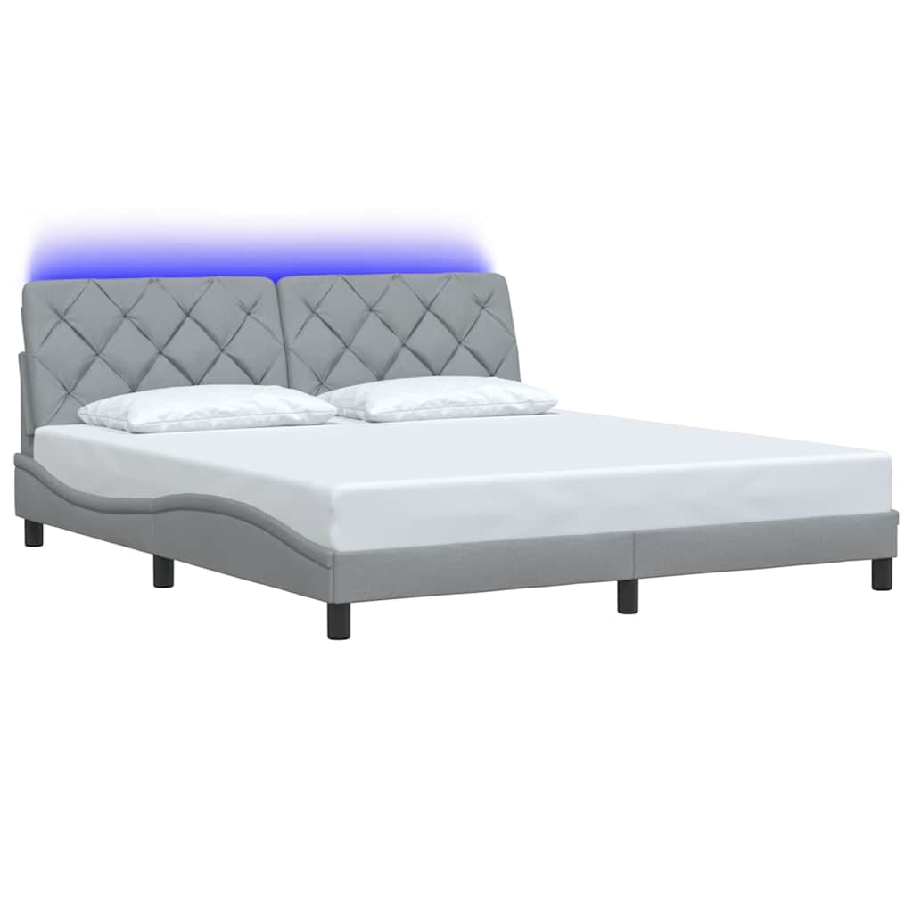 vidaXL Σκελετός Κρεβατιού με LED Χωρίς Στρώμα Αν. Γκρι 180x200 εκ.