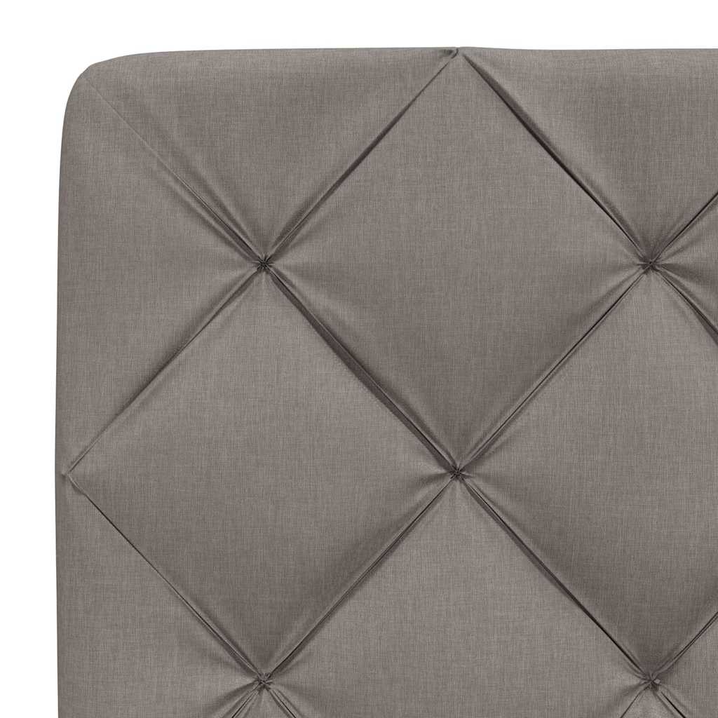vidaXL Κρεβάτι με Στρώμα Taupe 120x200 εκ. Υφασμάτινο