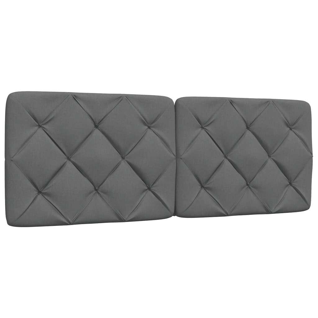 vidaXL Κρεβάτι με Στρώμα Σκούρο Γκρι 140x190 εκ. Υφασμάτινο