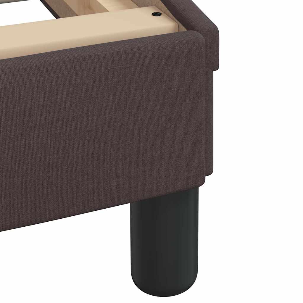 vidaXL Κρεβάτι με Στρώμα Σκούρο Καφέ 140x200 εκ Υφασμάτινο