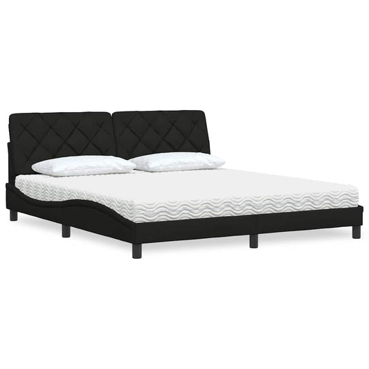 vidaXL Κρεβάτι με Στρώμα Μαύρο 180x200 εκ. Υφασμάτινο