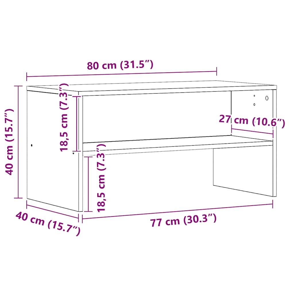 vidaXL Έπιπλο Τηλεόρασης Αρτισιανή Δρυς 80x40x40 εκ Επεξ. Ξύλο