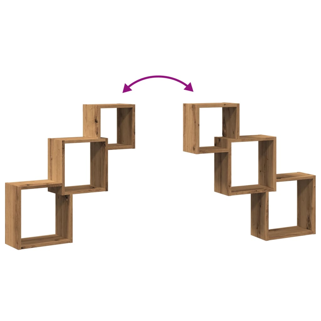 vidaXL Ράφια Τοίχου Κύβοι Αρτισιανή Δρυς 68x15x68εκ Επεξεργασμένο Ξύλο