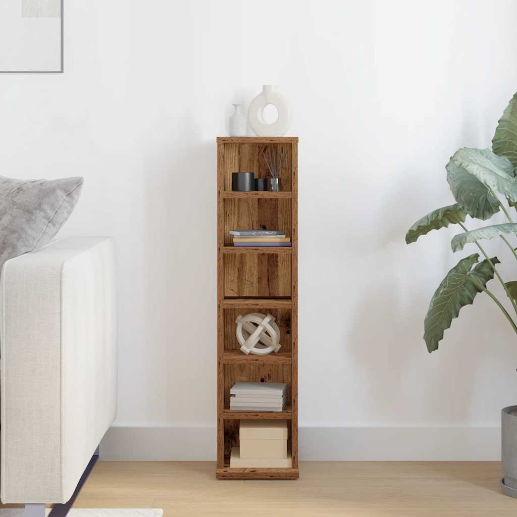 vidaXL Έπιπλο για CD Παλιό ξύλο 21 x 20 x 88 εκ από Επεξεργασμένο Ξύλο