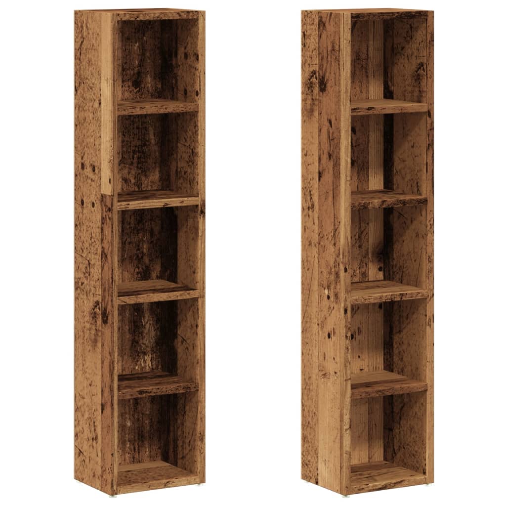 vidaXL Έπιπλα για CD 2 τεμ. Παλαιό Ξύλο 21x16x93,5 εκ. από Επξ. Ξύλο
