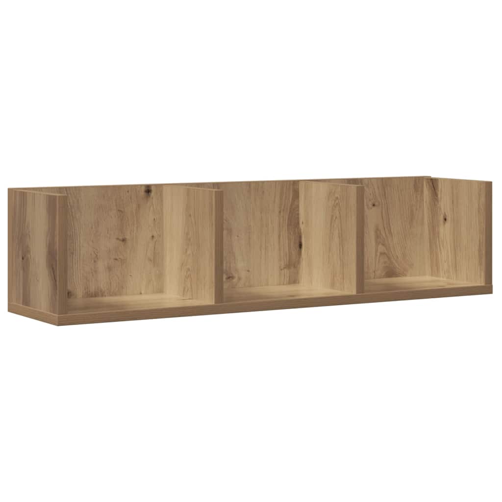 vidaXL Ράφι Τοίχου για CD Τεχνίτης Δρυς 75 x 18 x 18 εκ. Μοριοσανίδα