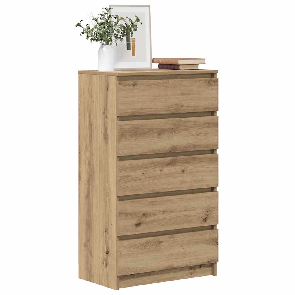 vidaXL Συρταριέρα Αρτισιανή Δρυς 60x36x103 εκ. από Επεξεργασμένο Ξύλο