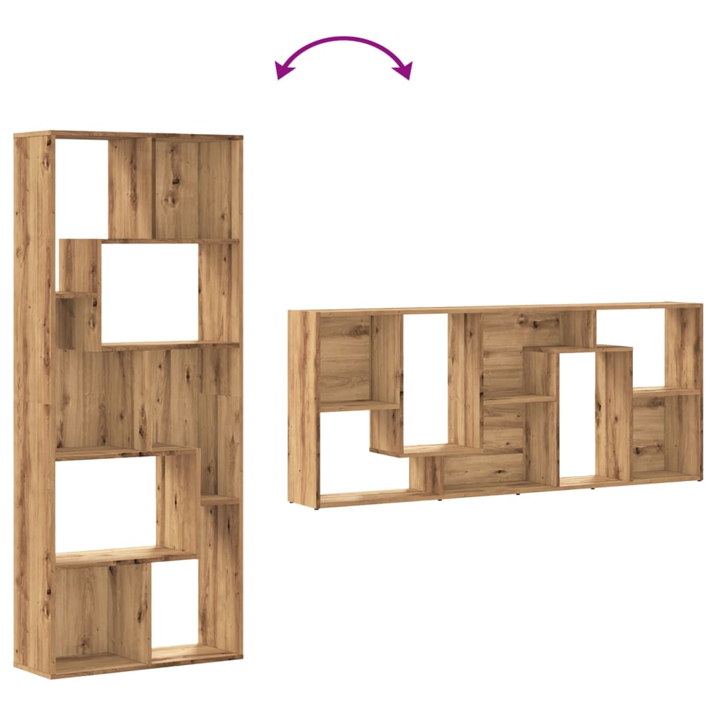 vidaXL Βιβλιοθήκη Αρτισιανή Δρυς 67x24x161 εκ. Επεξ. Ξύλο