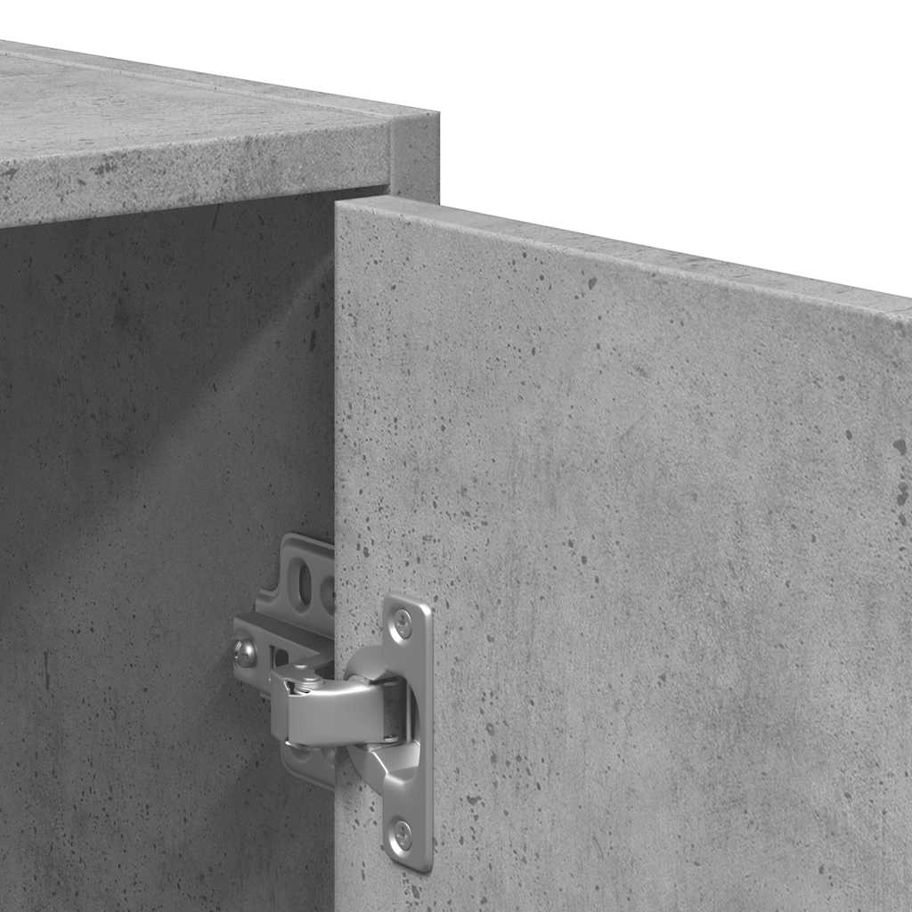 vidaXL Ντουλάπι Μπάνιου με Καθρέφτη Γκρι Σκυροδέματος από Επεξ. Ξύλο