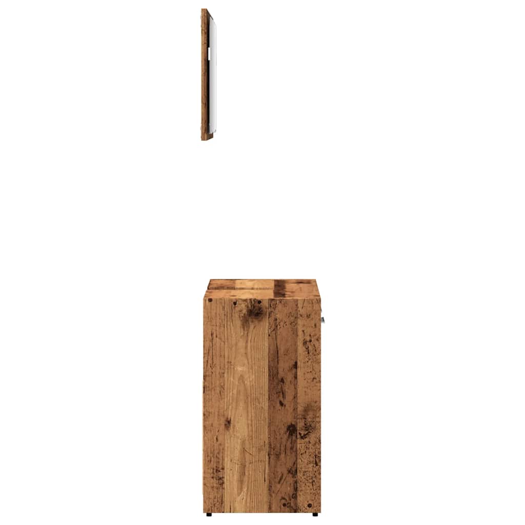 vidaXL Ντουλάπι μπάνιου με καθρέφτη Παλιό ξύλο Μηχανουργικό ξύλο