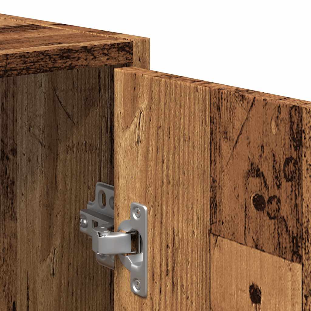 vidaXL Ντουλάπι μπάνιου με καθρέφτη Παλιό ξύλο Μηχανουργικό ξύλο