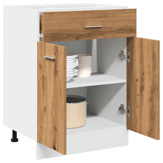 vidaXL Έπιπλο Με Συρτάρι Lyon Artisan Δρυς 60x46x81,5εκ. Επεξεργ. Ξύλο